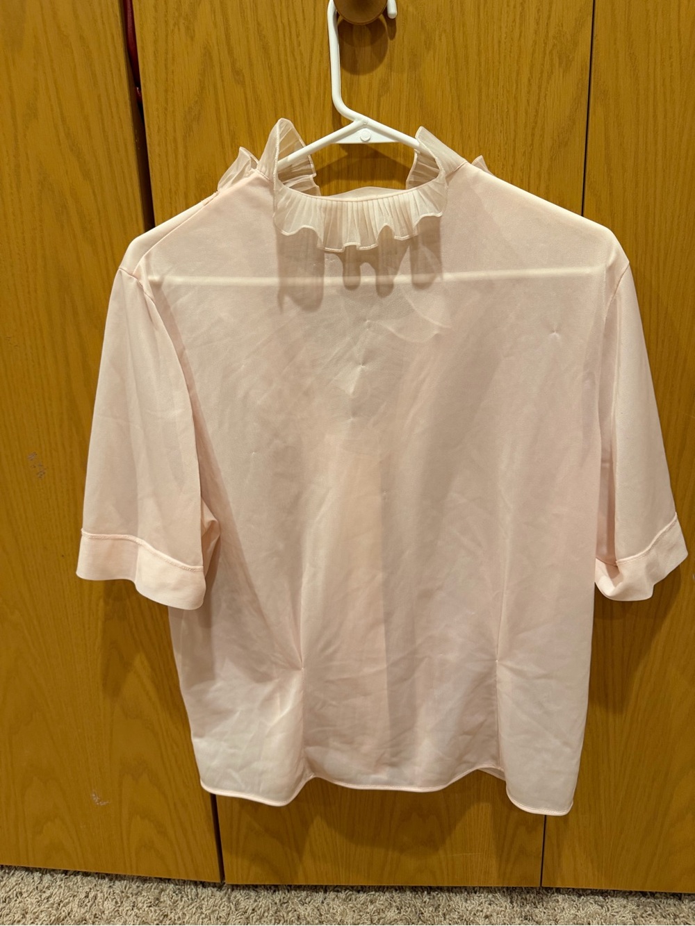 Pink Ruffle-Trim Button Blouse - Picture 4 of 4